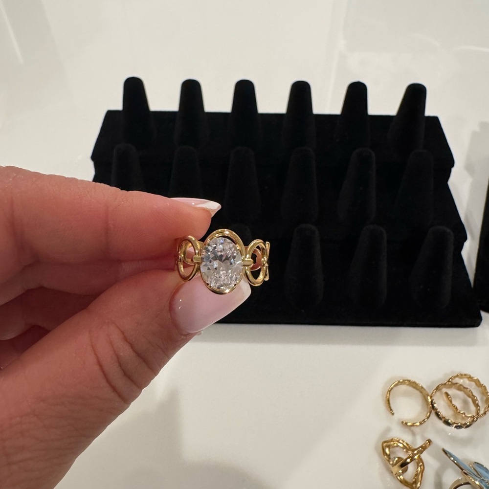 Elegant Gold and Silver Women's Ring 18k plate gold